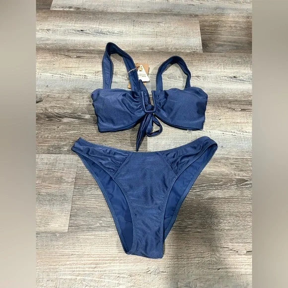 Berlook Bikini Bundle NWT Size M – Blue & Navy Ring Detail Swimsuits - Picture 2 of 6